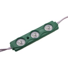 Zembil 25 Adet Yeşil 12V 1.5W 3 Ledli Mercekli Parmak LED Modül 2835 Smd