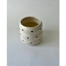 Fleur De Cansu El Yapımı Seramik Kalp Kupa Mug Bardak Kahve Fincanı