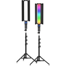 CoverZone Stick RGB LED Işık Tripod OLED Ekran 3000K - 6000K Kumandalı FL600 Ayak Dahil