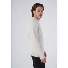 Trist Star Erkek Yürütme Saç Örgülü Bisiklet Yaka Triko Yün Kazak TRIST-5312