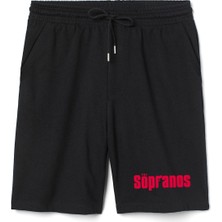 Tshirthane The Sopranos Pink Letter Erkek Siyah Şort