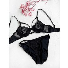 Gece İncisi Balenli Yıldız Detaylı Sütyen Takım