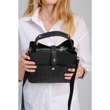 Just Polo Baskı Desenli Özel Seri Çanta   4002-GD  Siyah