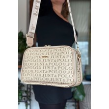 Just Polo Uzun Askılı 5 Bölmeli Özel Seri Kadın Çapraz Postacı Omuz Çantası 2053-GD  Kum