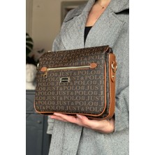 Just Polo Kahve Renk 5 Bölmeli Kadın Omuz Çantası 29CM 20 cm 10 cm 2068-LB
