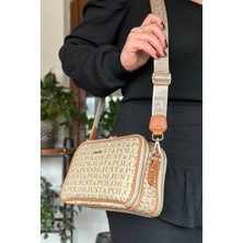 Just Polo Uzun Askılı 5 Bölmeli Özel Seri Kadın Çapraz Postacı Omuz Çantası 2053-GD  Vizon Taba