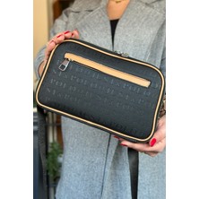 Just Polo Kadın 5 Bölmeli Ayarlanabilir Uzun Askılı Omuz Çantası  6 Bölmeli 28 X18 cm 4023-JP Siyah Taba