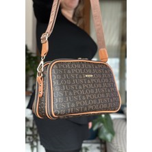 Just Polo Uzun Askılı 5 Bölmeli Özel Seri Kadın Çapraz Postacı Omuz Çantası 2053-GD  Kahverengi-Taba