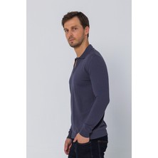 Cekmon Erkek Regular Fit Düz Renk Polo Yaka Uzun Kollu Triko Kazak