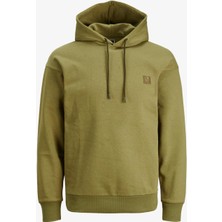 Jack & Jones Jcounseen Backprınt Sweat Hood Erkek Haki Sweatshirt 12242247-OLIVE