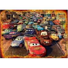 Bedeko Ahşap Mdf Puzzle Yapboz Şimşek Mcqueen ve Arkadaşları 120 Parça 25*35 cm