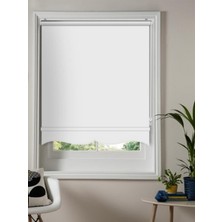 YS Perde Tasarım Panama Ekstra Kalın Alüminyum Kasalı Lüks Güneşlik Stor Perde Yüksek Kaliteli- Beyaz