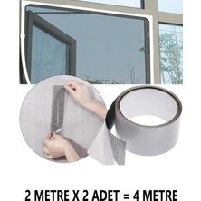 Dünya Magnet Sineklik Yaması 50 mm x 2 Mt 2 Adet Tamir Kiti Bantı , Sineklik Yama Tamir Bandı (2x2 = 4 Metre) Gri