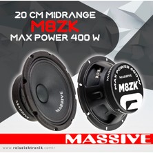 Massive MS-M8ZK Çifti 800WAT-300W Rms 20 cm Premimum Oto Midrange Hoparlör Metal Kapaklı 1TAKIM/2ADET