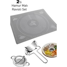 Maridet 2li Silikon Hamur Matı + Çelik Ravioli Set