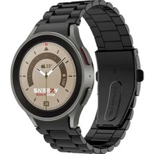 Sneezy Samsung Galaxy Watch 6 40 43 44 47MM Uyumlu Kavisli Ironweft Döküm Çelik Metal Kordon