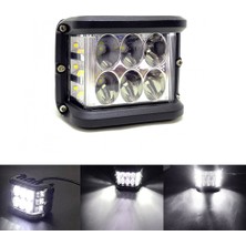 Oto Aksesuarcım Off Road LED Projektör Çalışma Sis Lambası Beyaz 3 Modlu Beyaz Flashlı 12 Ledli ONP0524