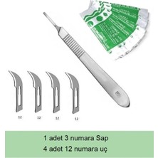 QBR Home 4 Bıçaklı Ahşap Oyma Onarım El Aleti Hobi Bıçağı Seti ( 4 Adet Uç + 1 Adet Sap )