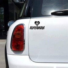 Reysa Tasarım Kalpli 02 Adıyaman Araba Sticker Siyah 20X15 cm