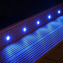 Mat Siyah Krom Kasa 3 Watt Kare Sensörlü Mavi Işık Iç Mekan Merdiven ve Basamak Armatürü