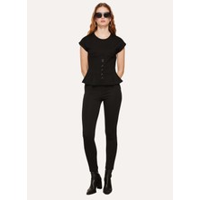 Black On Black Normal Bel Standart Siyah Kadın Pantolon B3WL-PNT20