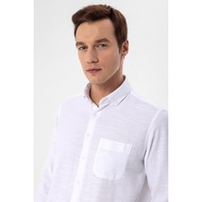 Süvari Köşeli Manşet Regular Kalıp Düz Gömlek