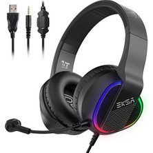 Teenspirit Eksa E400 Gaming Kulaklık Oyuncu Kulaklığı 3D Surround Rgb LED 3.5 mm & Çıkarılabilir Mikrofon (Yurt Dışından)