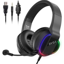 Teenspirit Eksa E400 Gaming Kulaklık Oyuncu Kulaklığı 3D Surround Rgb LED 3.5 mm & Çıkarılabilir Mikrofon (Yurt Dışından)