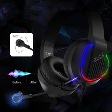 Teenspirit Eksa E400 Gaming Kulaklık Oyuncu Kulaklığı 3D Surround Rgb LED 3.5 mm & Çıkarılabilir Mikrofon (Yurt Dışından)