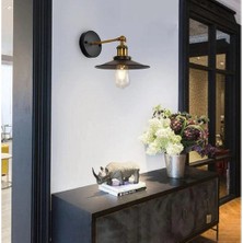 Riolight  Eskitme Duylu Mafsallı Retro,rustik,vintage Hareketli Başlık Metal Aplik Şapka ÇAPI:23CM