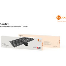 Lenovo Lecoo KW201 Kablosuz Türkçe Q Klavye & Mouse Set Siyah