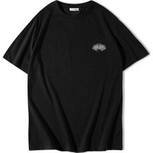 BRZ Collection Unisex Oversize Ön ve Arka Baskılı Deathcore Lettering T-Shirt