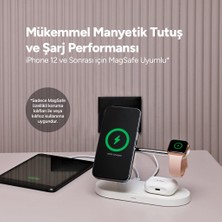 Ttec Aircharger Quattro M Magsafe Uyumlu Iphone+Applewatch+Airpods LED Li Kablosuz Hızlı Şarj Standı