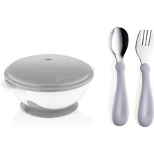 Babyjem Vakumlu Tabak Paslanmaz Kaşık Çatal Seti