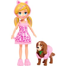 Polly Pocket ve Hayvan Dostu Kostüm Giyiyor Oyun Seti, Bebek, Evcil Hayvan ve Kostümlü Paket Gdm15