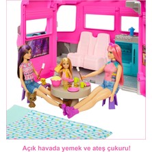 Barbie'nin Rüya Karavanı, 76 Cm Yüksekliğinde Ve Dönen Tekerlekli, 7 Oyun Alanı, Havuz, Kaydırak Ve 60'Tan Fazla Kamp Aksesuarı, 3 Yaş Ve Üzeri Hcd46