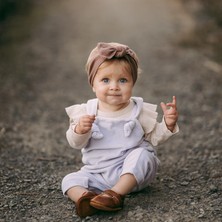 Antebies Organik Lila Kadife Ayarlanabilir Askılı Alttan Çıtçıtlı Kız Bebek Salopet