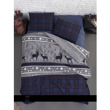 First Choice Flanel Nevresim Takımı Happiness Navy Blue Tek Kişilik