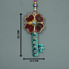 Camekan Anahtar Desenli Seramik Duvar Süsü Dekoratif Duvar Süsü Duvar Süsü Kapı Süsü Nazar Boncuğu Hediyelik