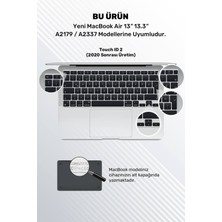 Wully Macbook Air 2020 13 Inc M1 A2337 / A2179 Uyumlu Türkçe Q Klavye Slim Klavye Koruyucu Kılıf