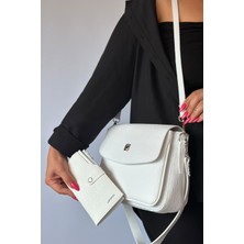 Just Polo 2 Askılı 5 Bölmeli Özel Seri Kadın Çapraz Omuz Çantası 4063 Beyaz Kombin