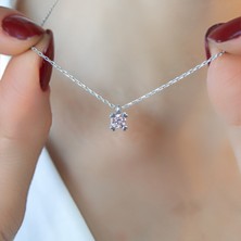 Blaine Dior Swarovski Zirconia Dört Kalp Detaylı Kadın Kolye | 925 Ayar Gerçek Gümüş