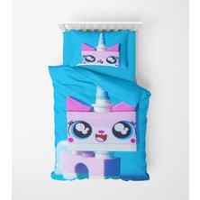 Alban Home Genç Çocuk Desen Mikro Saten 3D Dijital Baskı Tek Kişilik Nevresim Takımı Robot Cat