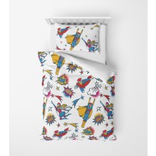 Alban Home Genç Çocuk Desen Mikro Saten 3D Dijital Baskı Tek Kişilik Nevresim Takımı Super