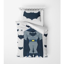 Alban Home Genç Çocuk Desen Mikro Saten 3D Dijital Baskı Tek Kişilik Nevresim Takımı Batman