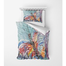 Alban Home Genç Çocuk Desen Mikro Saten 3D Dijital Baskı Tek Kişilik Nevresim Takımı Kelebek