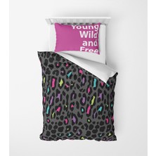 Alban Home Genç Çocuk Desen Mikro Saten 3D Dijital Baskı Tek Kişilik Nevresim Takımı Wild