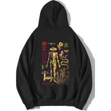 BRZ Collection Oversize Yugen Hoodie Erkek Siyah Grafik Desenli Ek Özellikler ile Rahat Kullanım