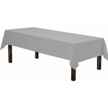 Tinky Winky Plastik Masa Örtüsü Tek Kullanımlık Örtü Kullanat Gümüş Renk