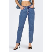 Only Onlemily Streç Pamuklu Yüksek Bel Straight Fit Düz Paça Jeans Bayan Kot Pantolon 15301323